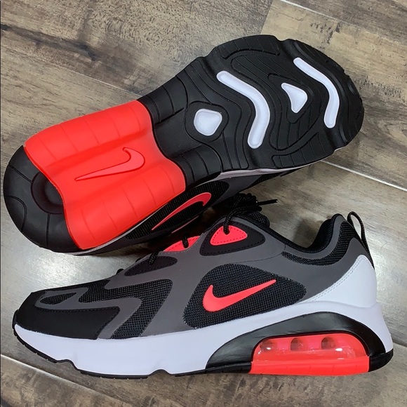 NIKE AIR MAX 200 Thunder Grey/Hot Punch-Black - Picture 14 of 16